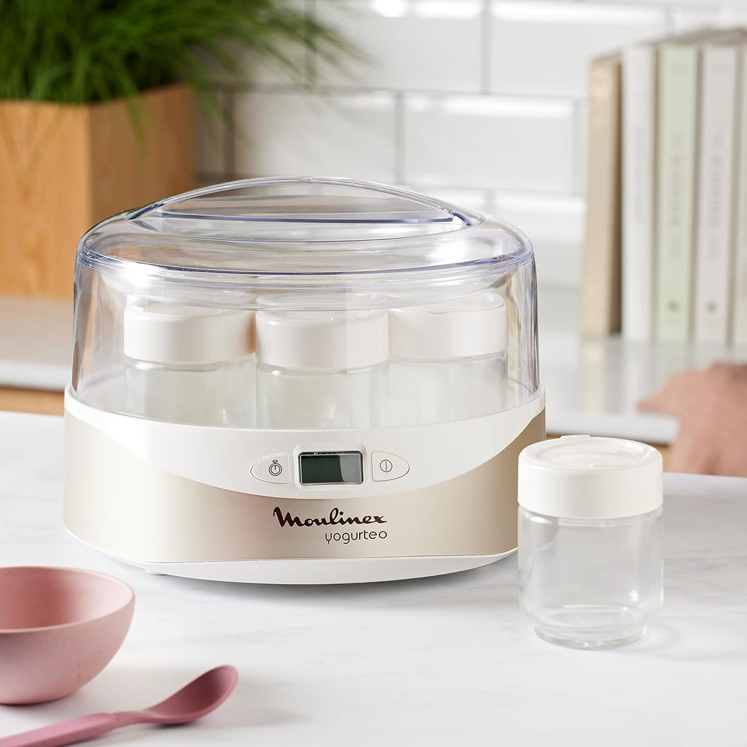 Moulinex YG231E32 Joghurtbereiter Yogurteo – programmierbar – inkl. 7 Joghurtgläser – LCD-Display –