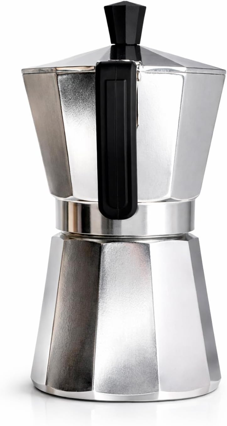 WECOOK! Paola – Espressokocher Aluminium 6 Tassen | Geeignet für Gas-, Elektro- und Glaskeramikherde