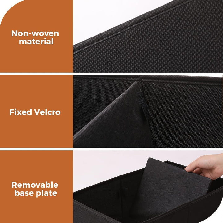 iwill CREATE PRO 6er-Set Schwarze Stoff-Aufbewahrungsboxen mit Trennwänden, 26x41,5x15,5cm faltbare