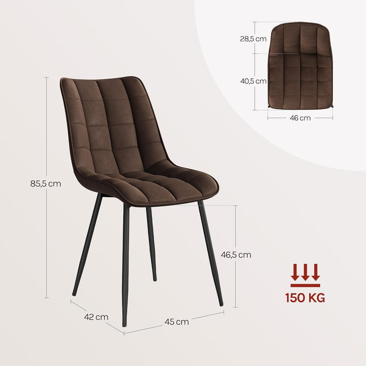 WOLTU Esszimmerstühle 2er Set, für Wohnzimmer Küche Esszimmer, Küchenstühle gepolstert mit Rückenleh