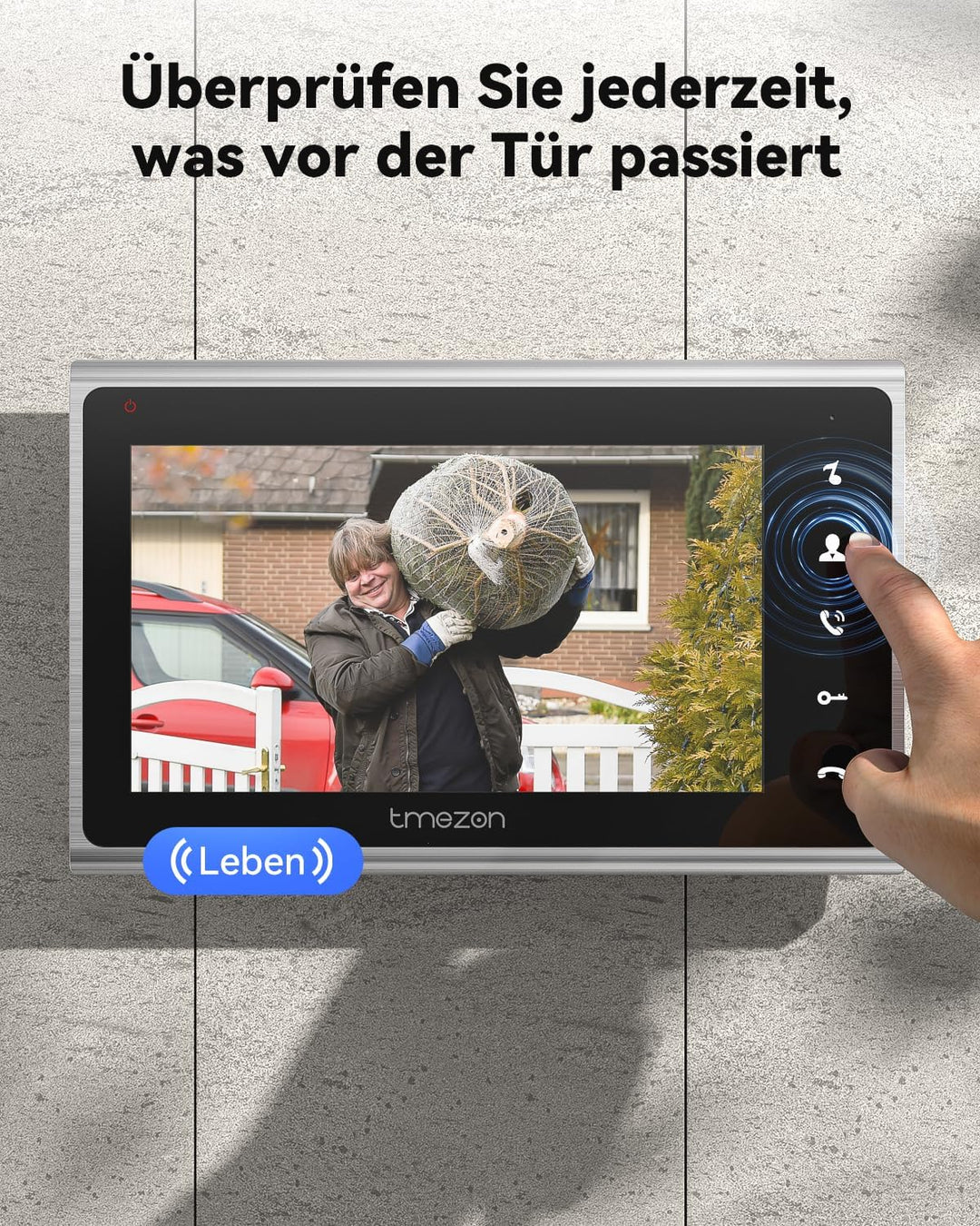 TMEZON Video Türsprechanlage 2 Draht, Türklingel mit Kamera und 7''Monitor,Gegensprechanlage mit Tür