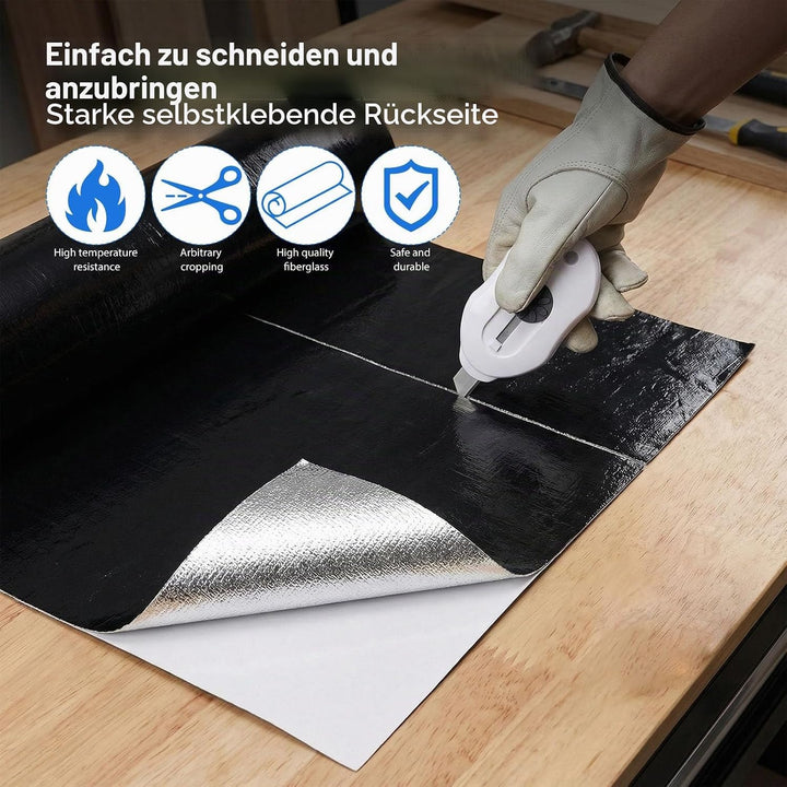 Aluminisierte Hitzeschutzmatte Alu Hitzeschutz Aluminium Platte Alu-Fiberglas Hitzeschutzmatte Selbs
