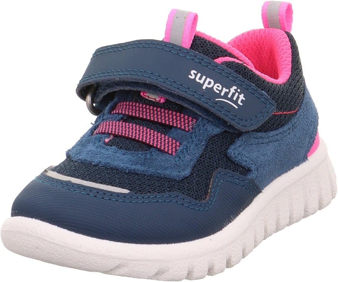 Superfit Mädchen Sport7 MiniSneaker 20 EU Weit Blau Pink 8020, 20 EU Weit Blau Pink 8020