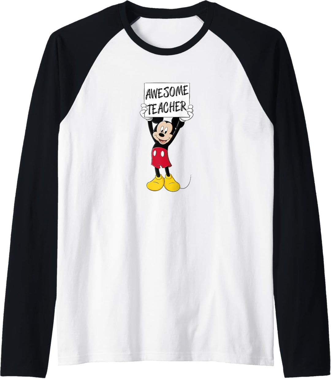 Disney Mickey Mouse Awesome Teacher Sign Raglan