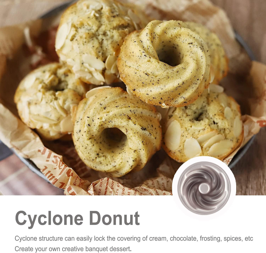 CHEFMADE Rohr Kuchen Form, Antihaft-Zyklon-Donut-Back Geschirr mit 12 Kavitäten zum Backen im Ofen (