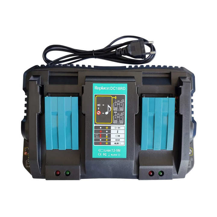 18V DC18RD Dual Ports Ladegerät Ersatz für Makita 14.4V-18V Lithium-Ionen Akku BL1415 BL1430 BL1830