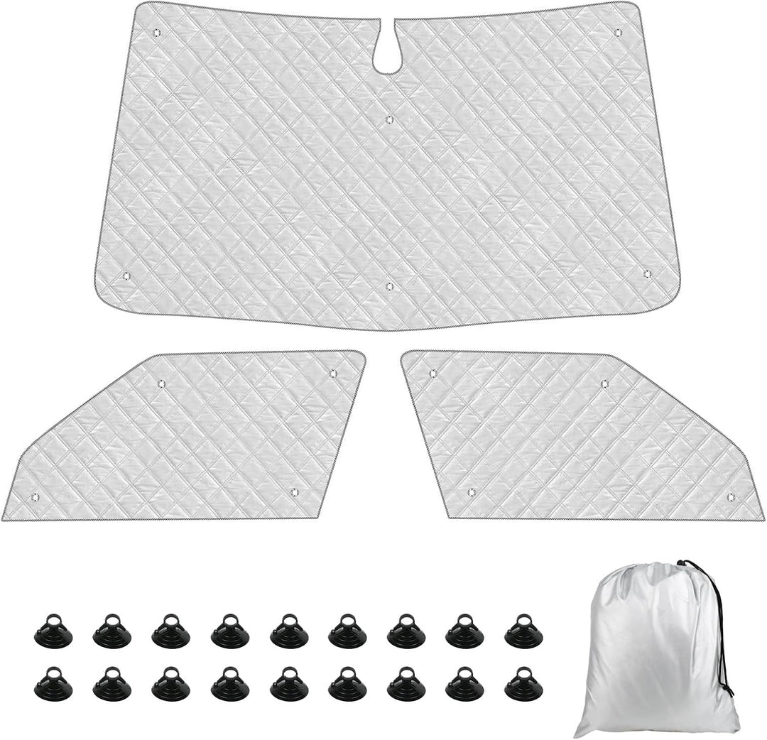 Thermomatte Fahrerhaus Innen Kompatibel mit Skoda Yeti 5L 2009-2017, 3PCS Faltbare Isolierte Sonnens