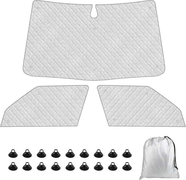 Thermomatte Fahrerhaus Innen Kompatibel mit Skoda Yeti 5L 2009-2017, 3PCS Faltbare Isolierte Sonnens