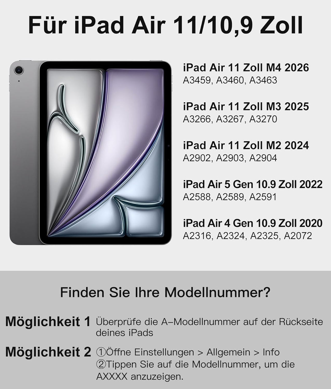 Vobafe Hülle mit Tastatur Touchpad für iPad Air 11 Zoll 2024 M2/ iPad Air 5 4 2022/2020 10,9 Zoll, 7