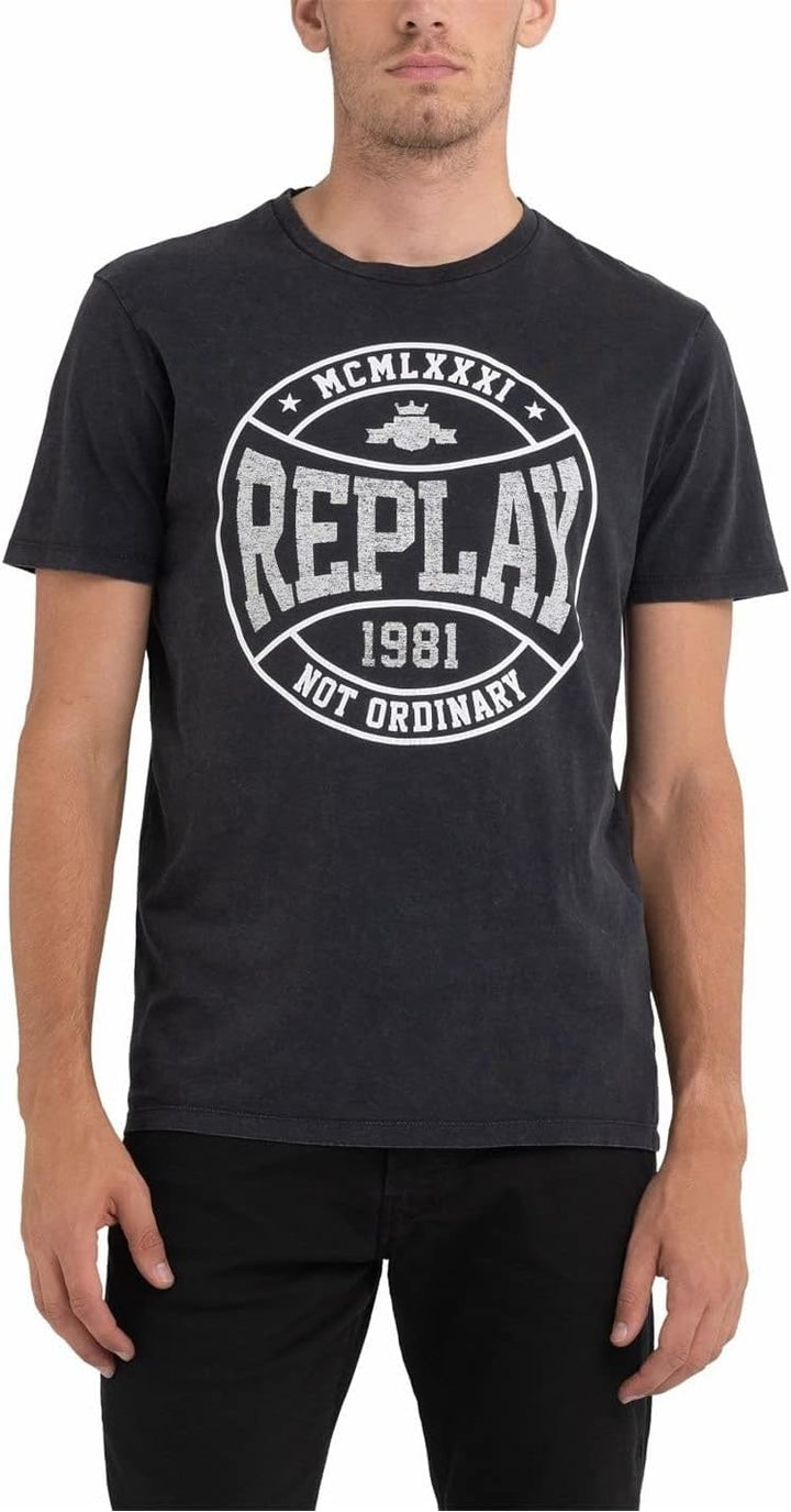 Replay Herren T-Shirt XS 099 Blackboard, XS 099 Blackboard