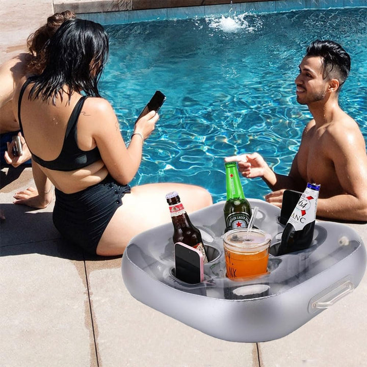 Poolbar Cocktailhalter,4 Löchern Aufblasbarer getränkehalter,Schwimmende Coasters BecherhalterHerges