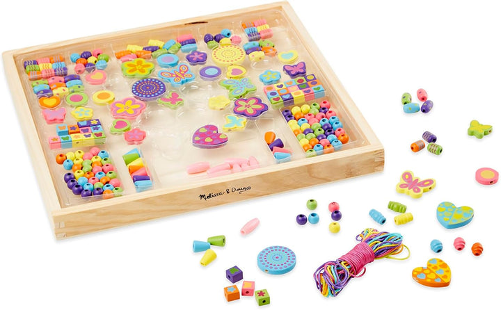 Melissa & Doug Bastelset Mädchen & Jungen | Armbänder & Ketten basteln Mädchen | Perlen zum Auffädel