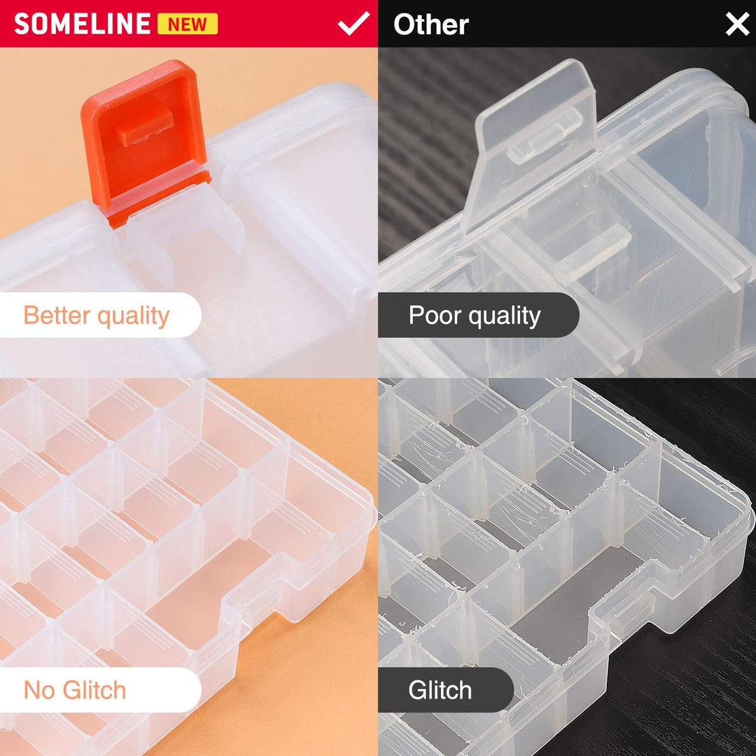 SOMELINE® Sortimentskasten mit 36 Fächern | Stabile Sortierbox für Schrauben, Kleinteile, Klein- und