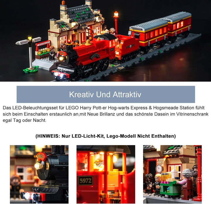 Led Licht Set für Lego 76423 Hogwarts Express Train Set with Hogsmeade Station (Kein Lego), Dekorati