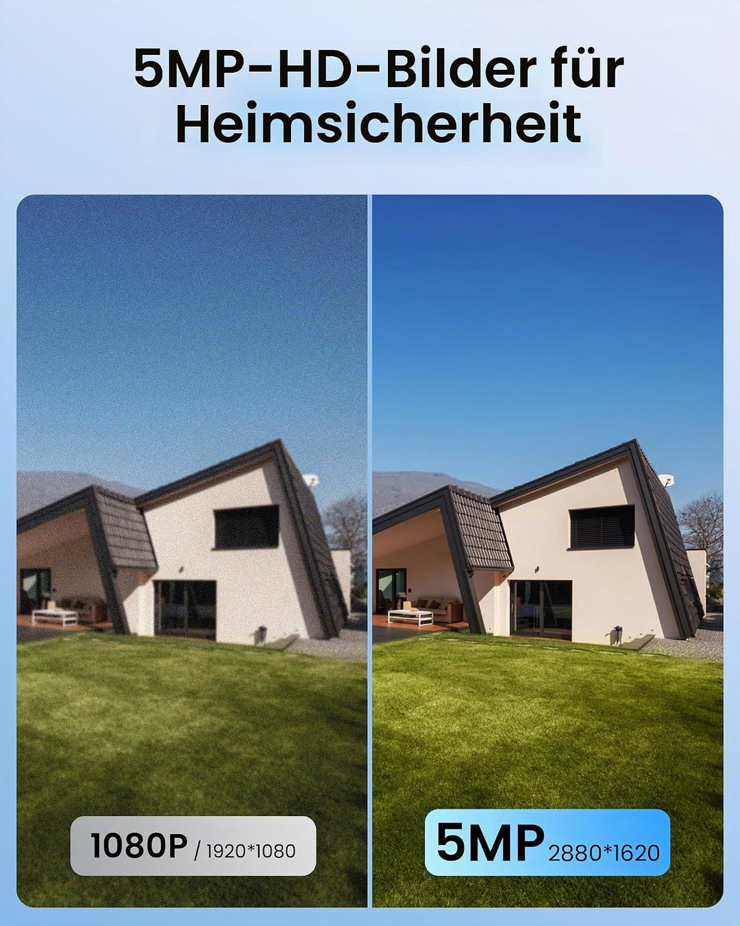 ZOSI 5MP PoE Überwachungskamera Aussen, 360° Outdoor Kamera mit 2-Wege-Audio, Personenverfolgung, Fa