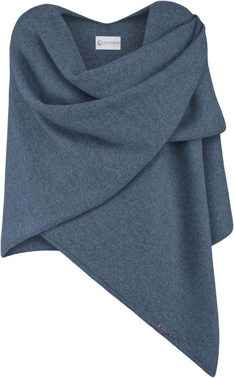 GIESSWEIN Merino Lambswool Cape - Eleganter Feinstrick Überwurf aus Lammwolle, Merinowolle Cape für