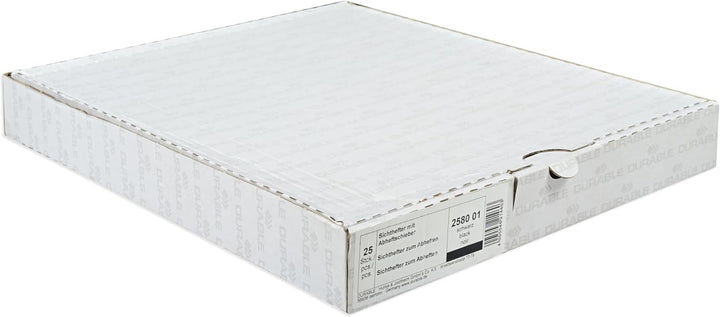 Durable Sichthefter mit Abheftschieber, überbreit, schwarz, 25er Packung, 258001, schwarz
