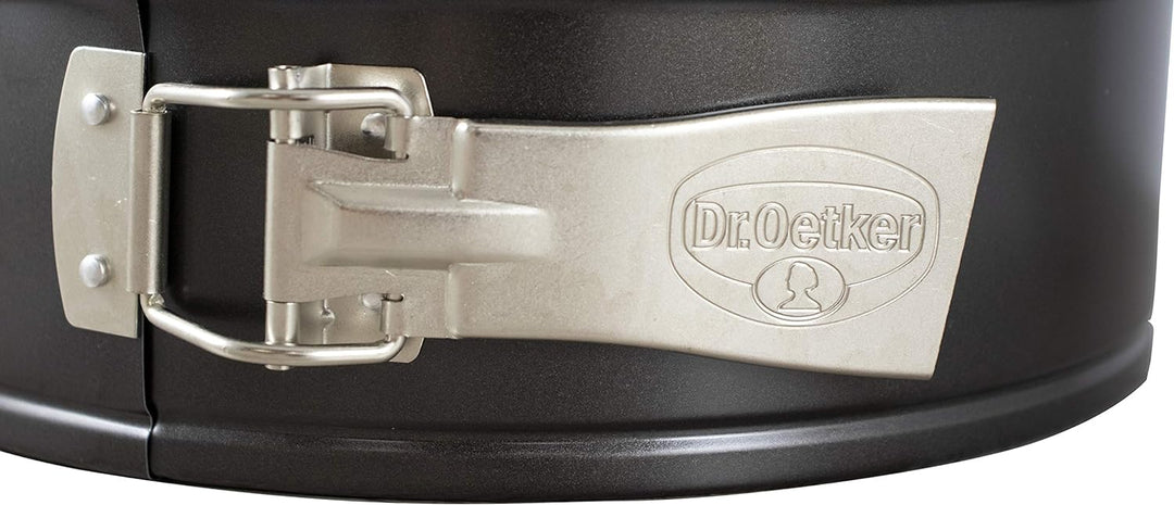 Dr. Oetker Springform mit Flach- und Rohrboden Ø 28 cm, Kuchenform aus Stahl mit Antihaftbeschichtun