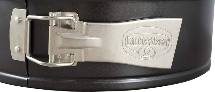Dr. Oetker Springform mit Flach- und Rohrboden Ø 28 cm, Kuchenform aus Stahl mit Antihaftbeschichtun