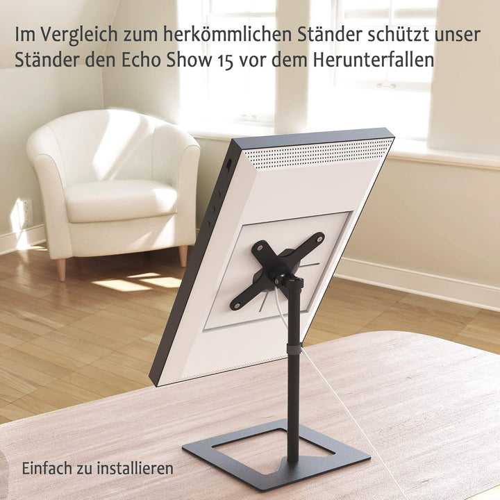 Verstellbarer Metall ständer für die Echo Show 15, Kostenlos um 360° neig- und schwenkbar,15,6 inch