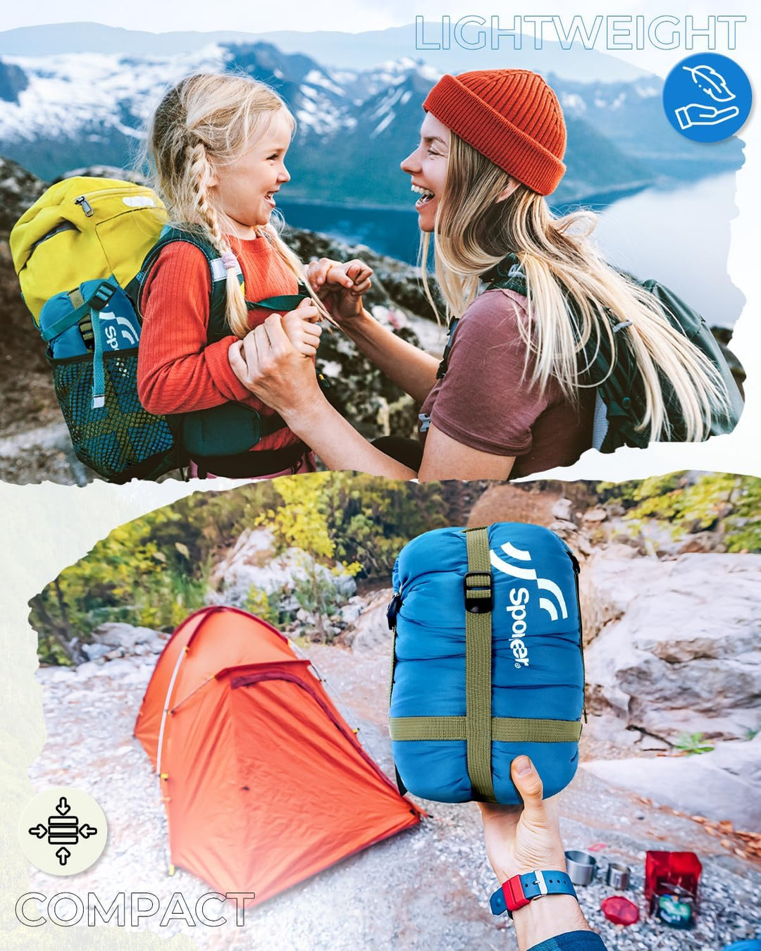 Schlafsack Sommer Schläfsack: Sportneer Warmes Sommer Schlafsacke Tragbar Leicht Wasserdicht Sleepin