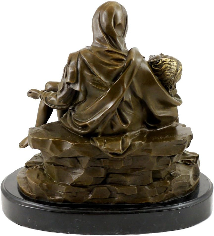Kunst &amp; Ambiente - Römische Bronzefigur - Pietà (1499) - signiert - Michelangelo Skulptur - Echte Br