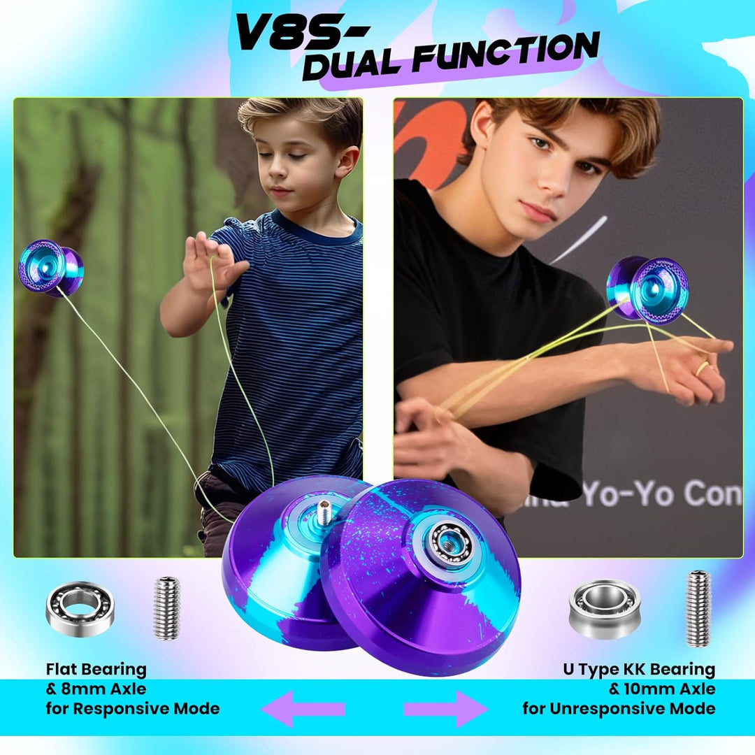 MAGICYOYO V8S JoJo für Kinder ab 8 Jahren - Profi Finger-Spin Yoyo für Anfänger & Fortgeschrittene,