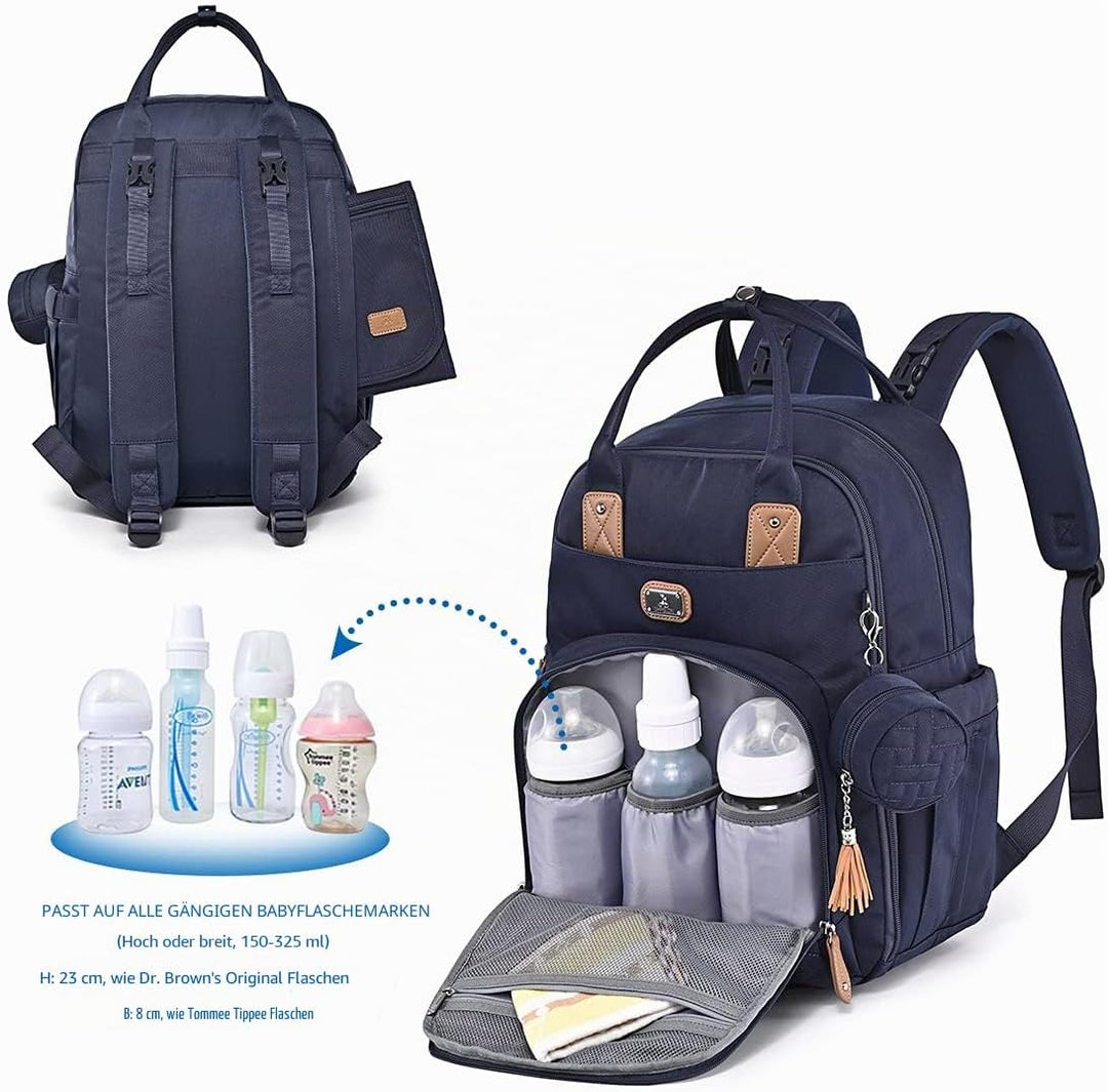Dikaslon Wickeltasche Rucksack Grosser Wickelrucksack mit Multifunktions-Babytaschen und mobiler Wic