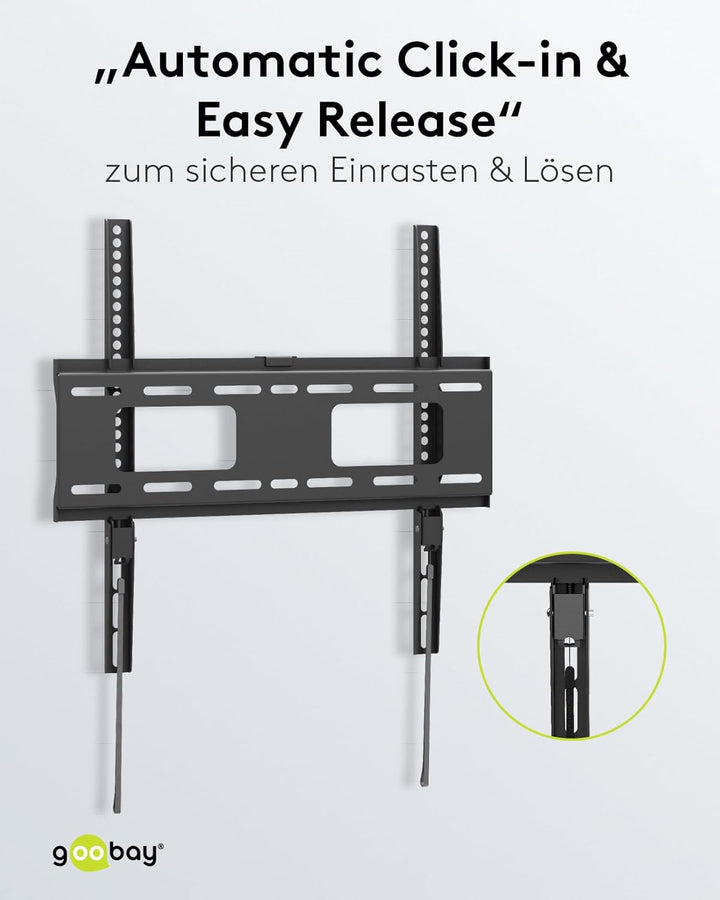 goobay 49890 TV-Wandhalterung Pro Fixed (M), 32" bis 55" (81-140 cm), 50 Kg, einfache & sichere Befe