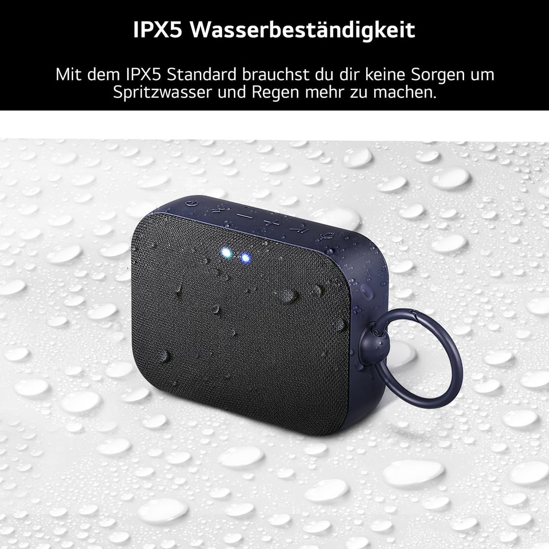 LG Bluetooth Lautsprecher, Freisprechfunktion an Telefonkonferenzen, 5h Akku, IPX5 Wasserschutz, Kab