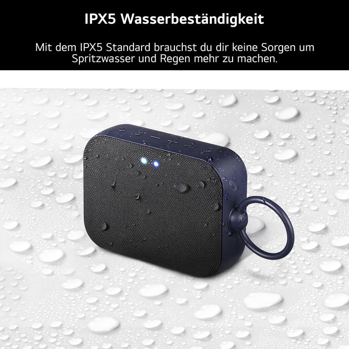 LG Bluetooth Lautsprecher, Freisprechfunktion an Telefonkonferenzen, 5h Akku, IPX5 Wasserschutz, Kab