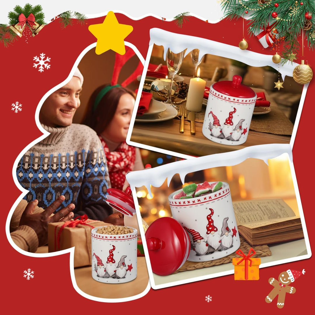 Housoutil Keksdose Keramik Weihnachten, Keksdose Weihnachten Keramik Mit Deckel, Versiegelte Aus Für