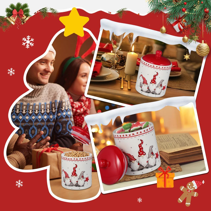 Housoutil Keksdose Keramik Weihnachten, Keksdose Weihnachten Keramik Mit Deckel, Versiegelte Aus Für