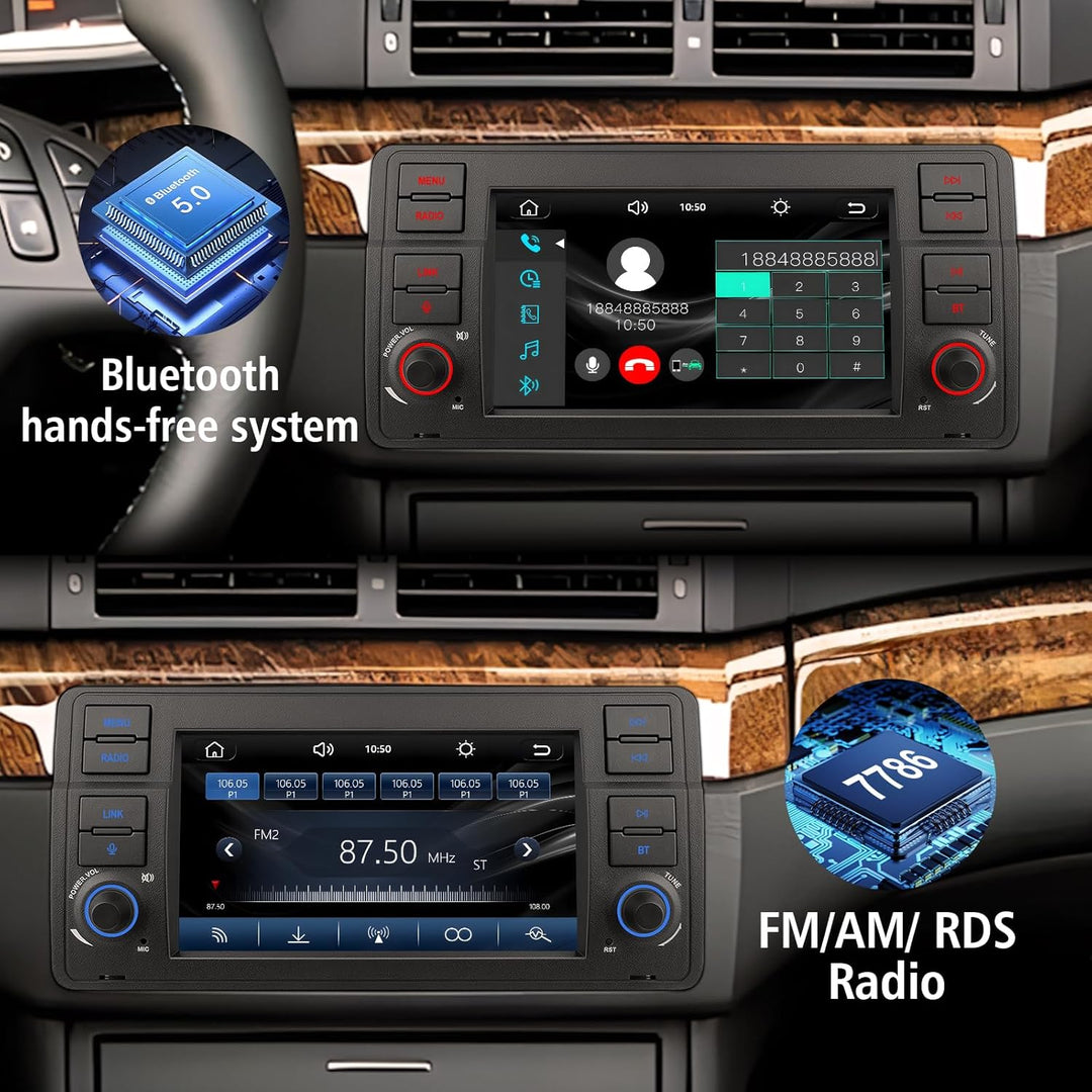 Linux Autoradio für BMW E46 3er (1999-2004) – Start in 3–5 Sekunden | 7“ Display mit integriertem Ap