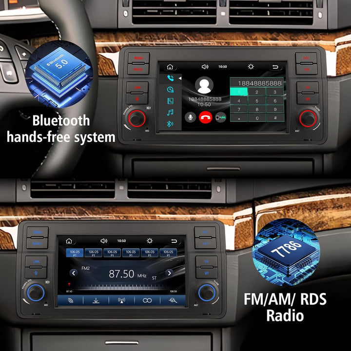 Linux Autoradio für BMW E46 3er (1999-2004) – Start in 3–5 Sekunden | 7“ Display mit integriertem Ap