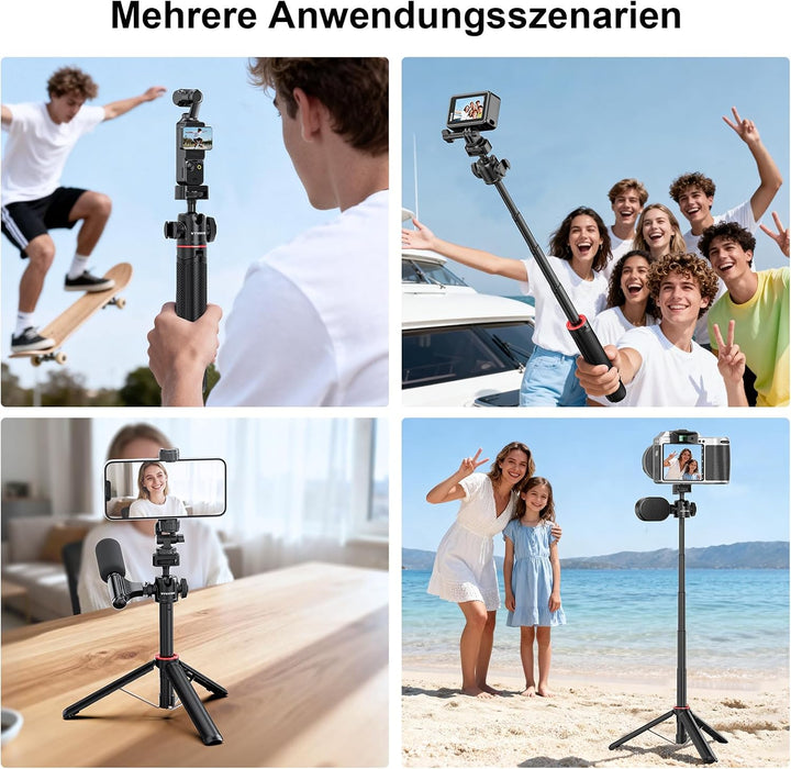 VYVYIYON Selfie Stick Stativ, Mini Stativ für GoPro/DJI/Insta 360 | Ausziehbares Mini Action-Kamera-