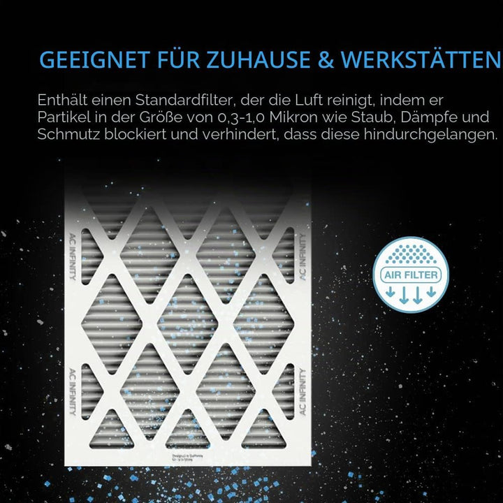AC Infinity Inline-Filterbox, 200mm, mit hocheffizientem Filter, HVAC-Filter-Set, passend für 200mm