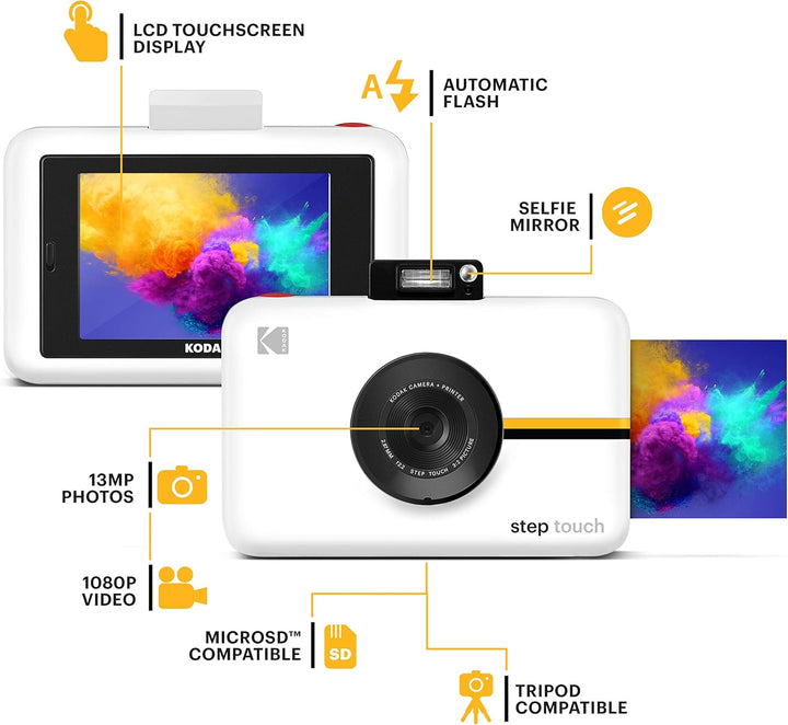 KODAK Step Touch 13MP Digitalkamera und Instant-Drucker mit 3.5 -LCD-Touchscreen-Display, 1080p HD-V