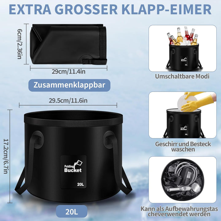 YOOHBERRYS Filterbar Tragbare Campingdusche, 6000 mAh Camping Dusche Outdoor Mobile Dusche mit Tempe