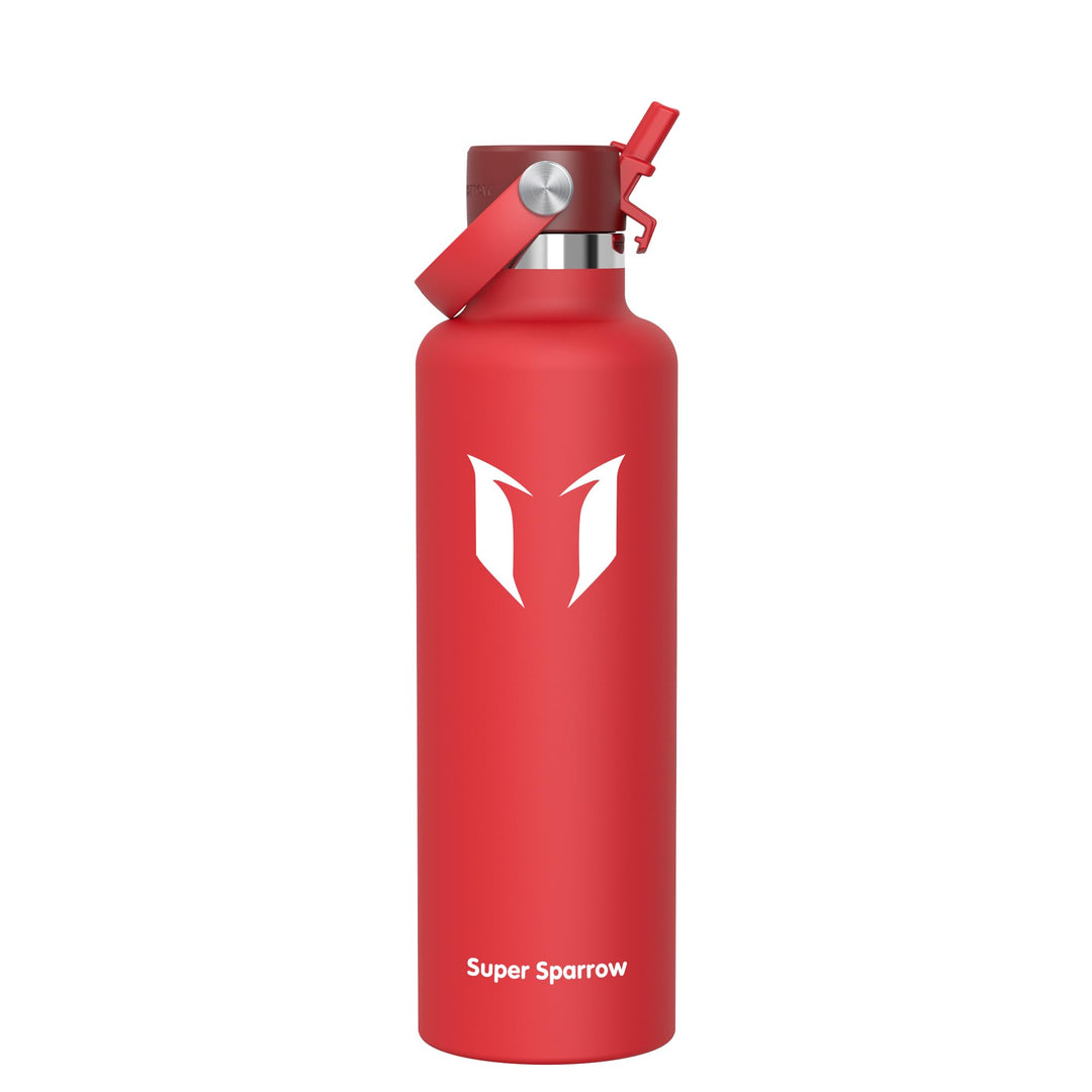 Super Sparrow Trinkflasche Edelstahl - Thermobecher - 350ml, 500ml, 750ml, 1L - Standardmund Stroh-D