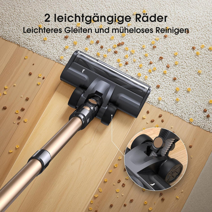Lubluelu Kabelloser Akku Staubsauger 45kPa, 450W Leistungsstarker Motor, Leicht & Geräuscharm mit LE