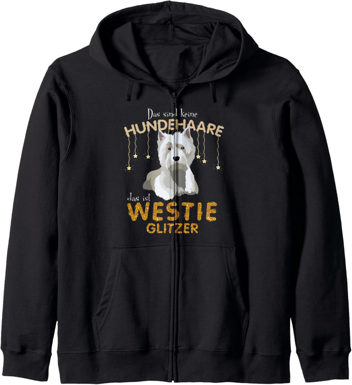 Das sind keine Hundehaare das ist Westie Glitzer Kapuzenjacke