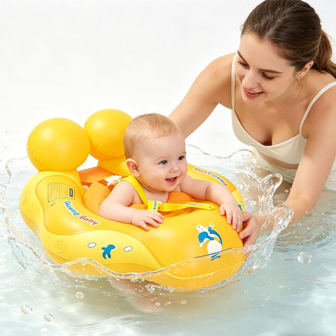 Baby Schwimmring ab 3-24 Monate,Blau/Orange Schwimmreifen Babys, Baby Swimming Float,Aufblasbare Sch