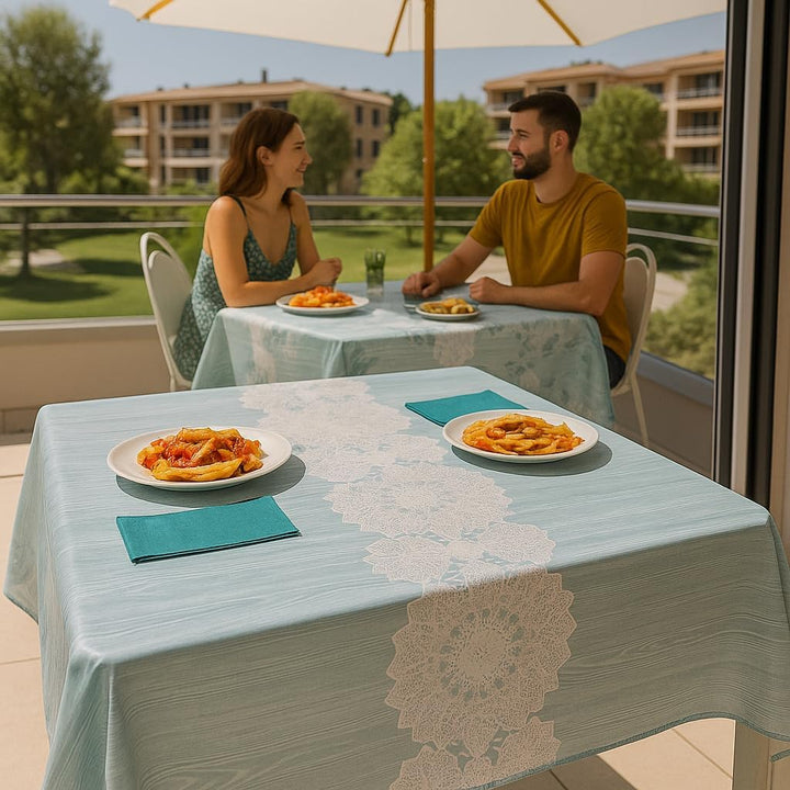 Byour3 Tischdecke PVC Rechteckig Plastifiziert 3D-Digitaldruck Tafeldecke Waschbar Beständig Flecken
