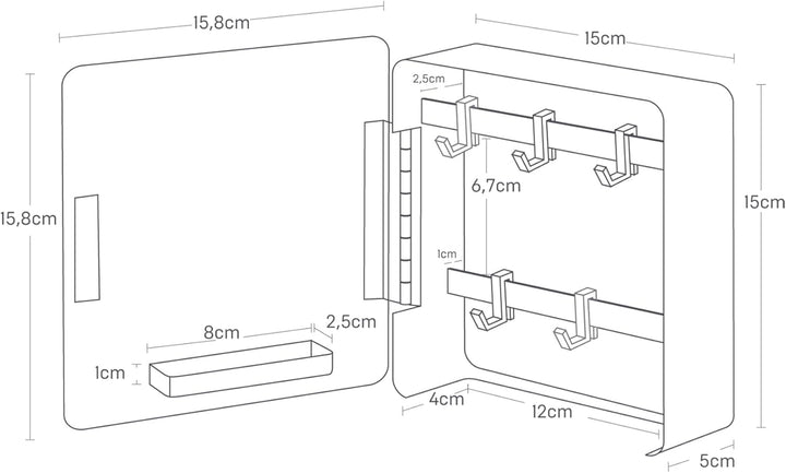 Yamazaki 4800 TOWER Magnetischer Schlüsselkasten, schwarz, Stahl, Minimalistisches Design One Size S