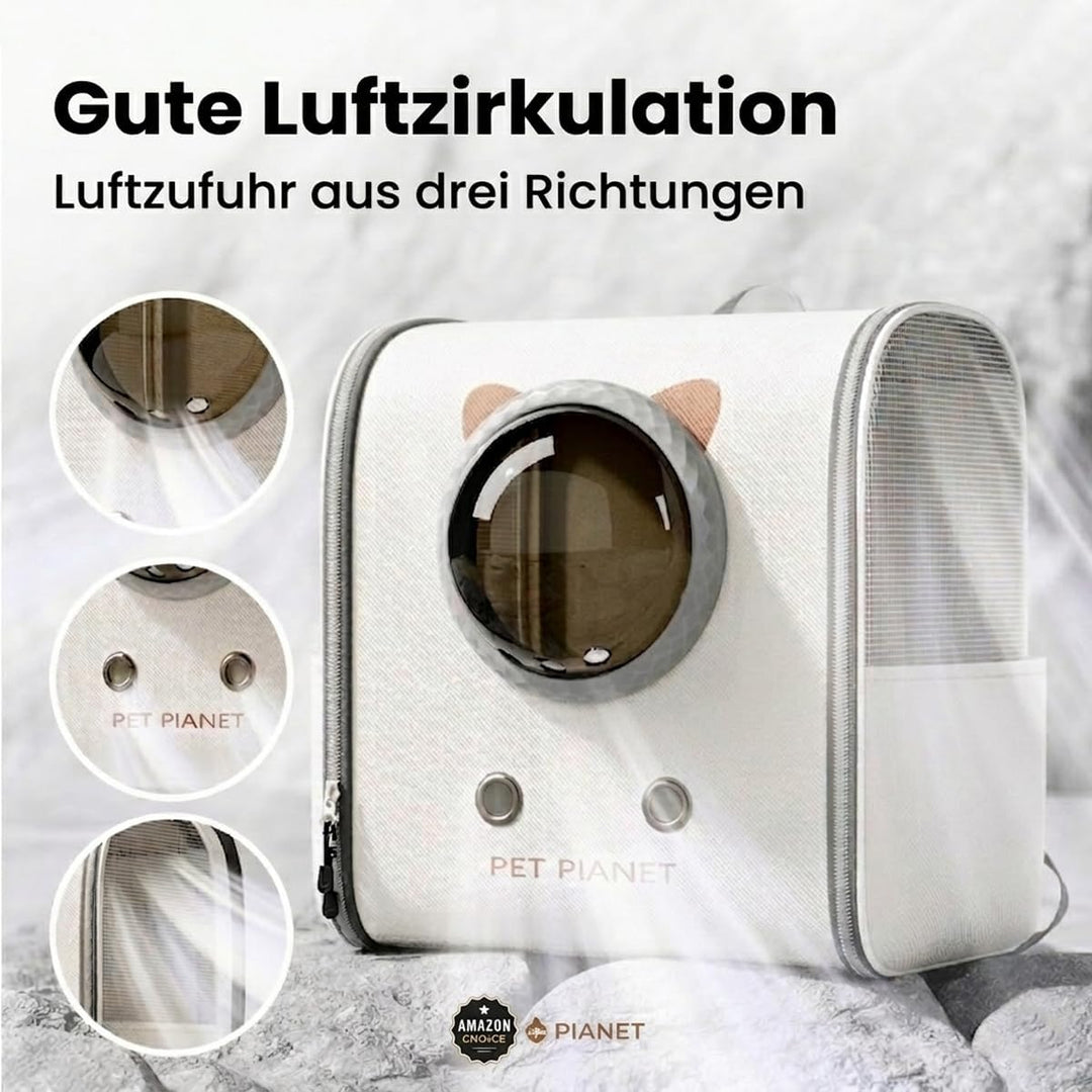 Katzenrucksack mit Fenster bis 10kg, Haustier Rucksack für Katzen Hunde, Belüftet &amp; Ergonomisch mit