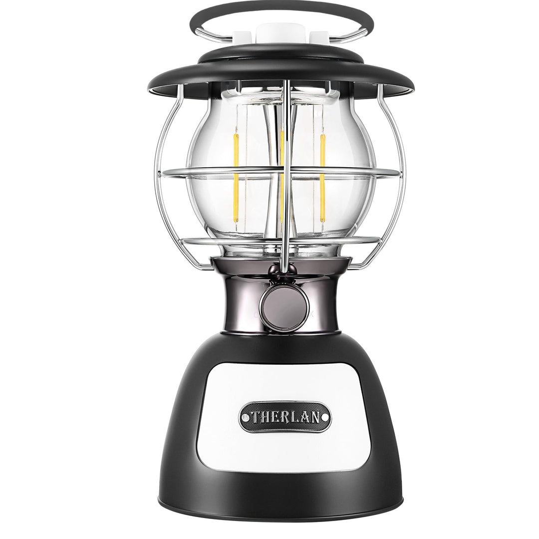 Therlan LED Campinglampe Aufladbar, 3 Lichtmodi, 250+ Std. Betriebsdauer, Stufenlos Dimmbar 4000K-65
