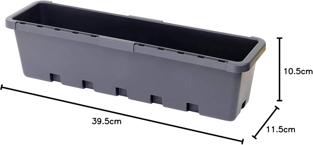GreenLife Blumenbox 3 Stück Pflanzkasten Blumenkasten Balkonkasten (Anthrazit), Anthrazit