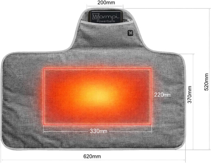 Outdoor-Heizmatte Kabellos inkl. 20.000mAh Powerbank - Elektrische Sitzheizung &amp; Rückenwärmer für Ga