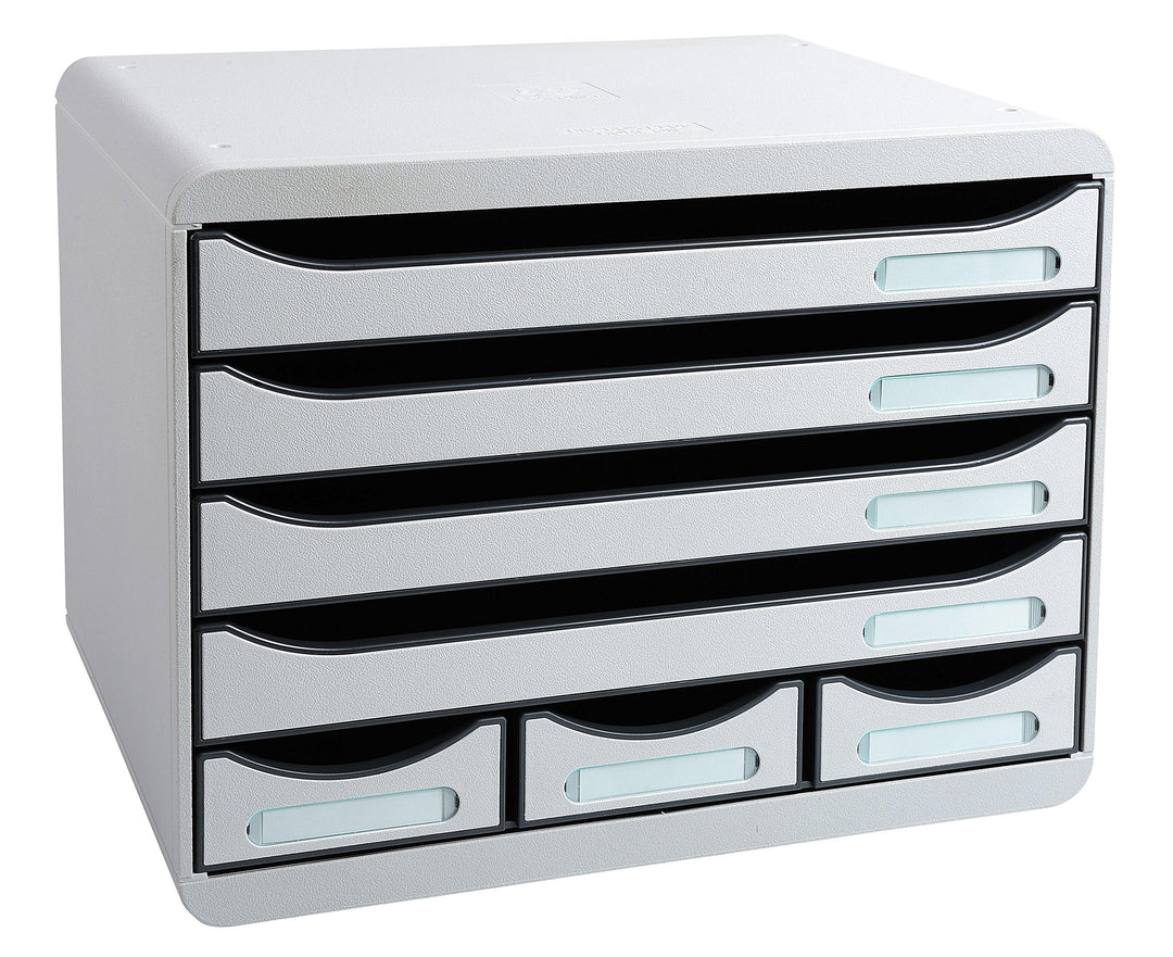 Exacompta 307740D Ablagebox Office Querformat mit 7 Schubladen für DIN A+ Dokumente. Belastbare Schu